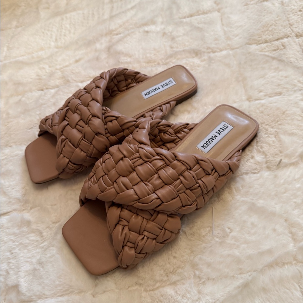 Steve Madden Marina Tan Braided Sandals